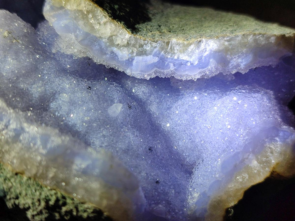 Natural Drusy Crystalline Blue Lace Agate Specimen x 1 From Nsanje, Malawi