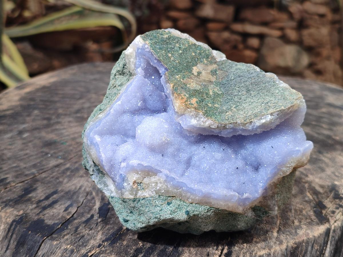 Natural Drusy Crystalline Blue Lace Agate Specimen x 1 From Nsanje, Malawi