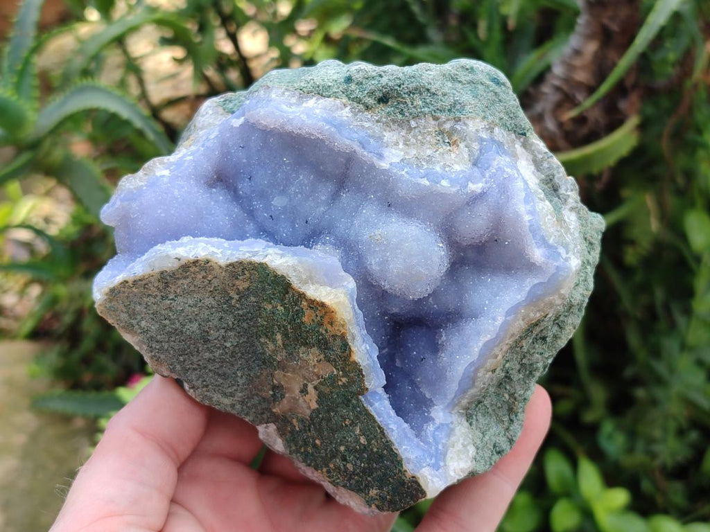 Natural Drusy Crystalline Blue Lace Agate Specimen x 1 From Nsanje, Malawi