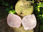 Hand Made Set of 4 Gemmy Rose Quartz Leaf Shaped Bowls x 1 From Ambatondrazaka, Madagascar