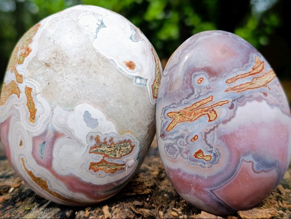 Polished XL Pair of Shashe River Agate Palm Stones x 1 From Shashe River, Zimbabwe