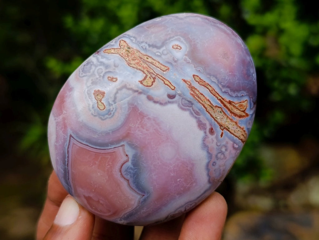 Polished XL Pair of Shashe River Agate Palm Stones x 1 From Shashe River, Zimbabwe