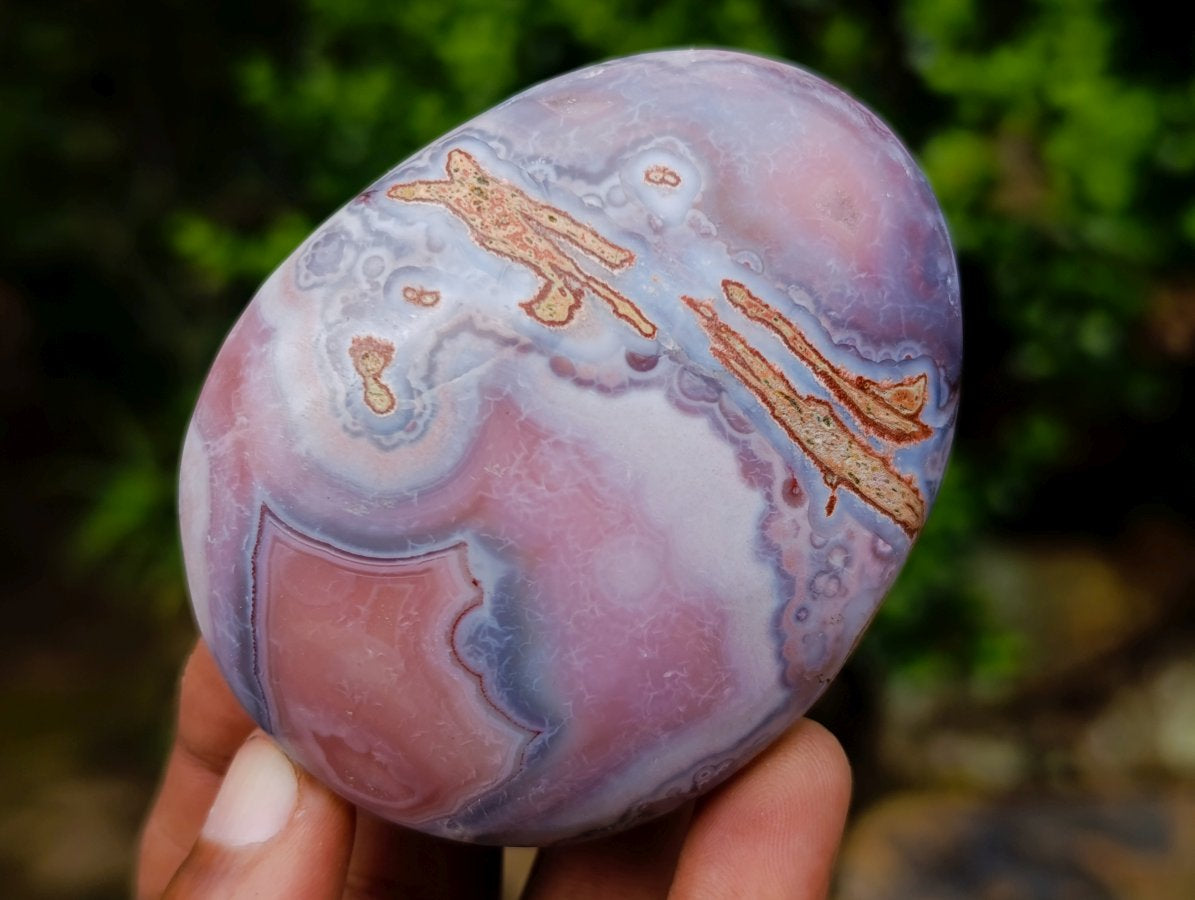 Polished XL Pair of Shashe River Agate Palm Stones x 1 From Shashe River, Zimbabwe