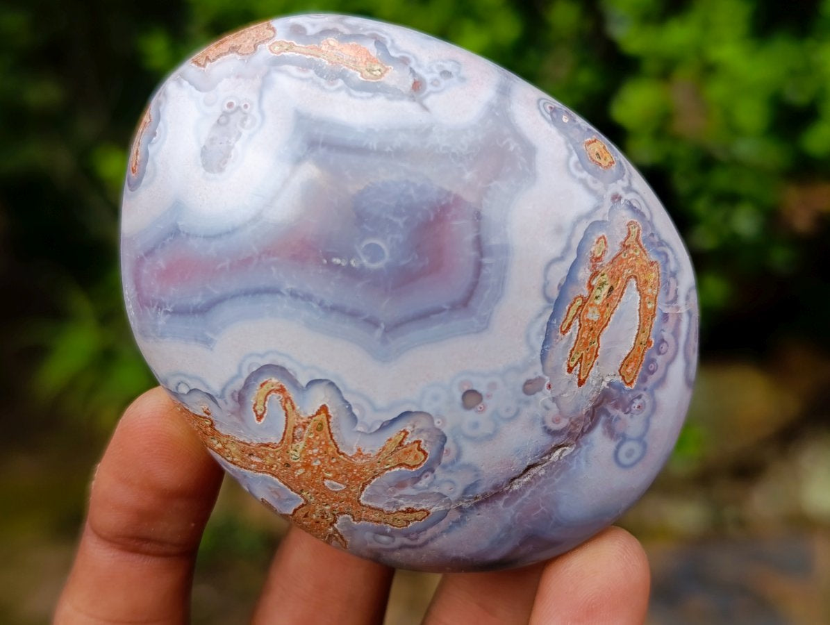 Polished XL Pair of Shashe River Agate Palm Stones x 1 From Shashe River, Zimbabwe