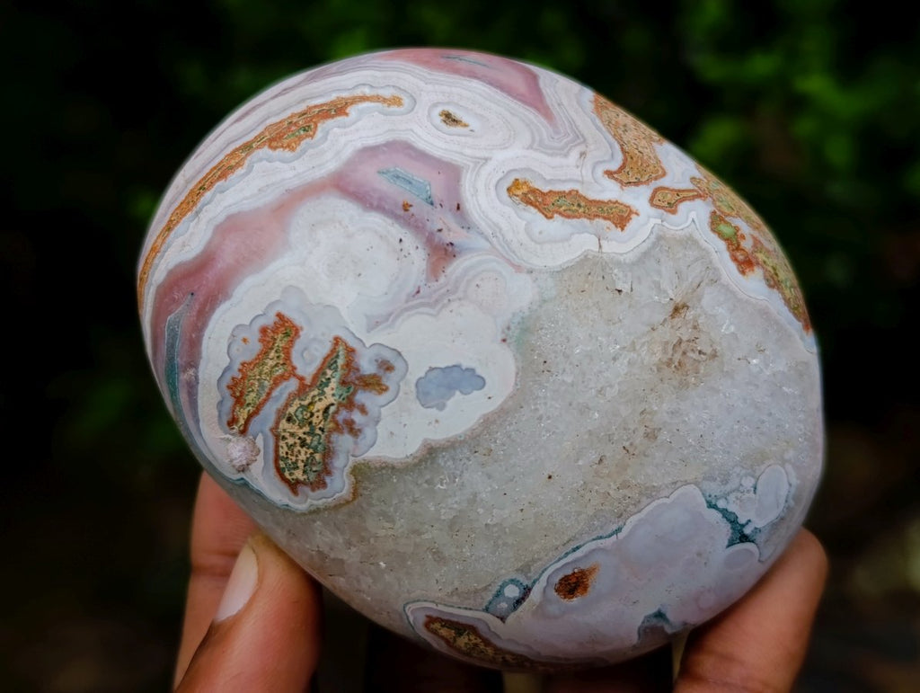 Polished XL Pair of Shashe River Agate Palm Stones x 1 From Shashe River, Zimbabwe