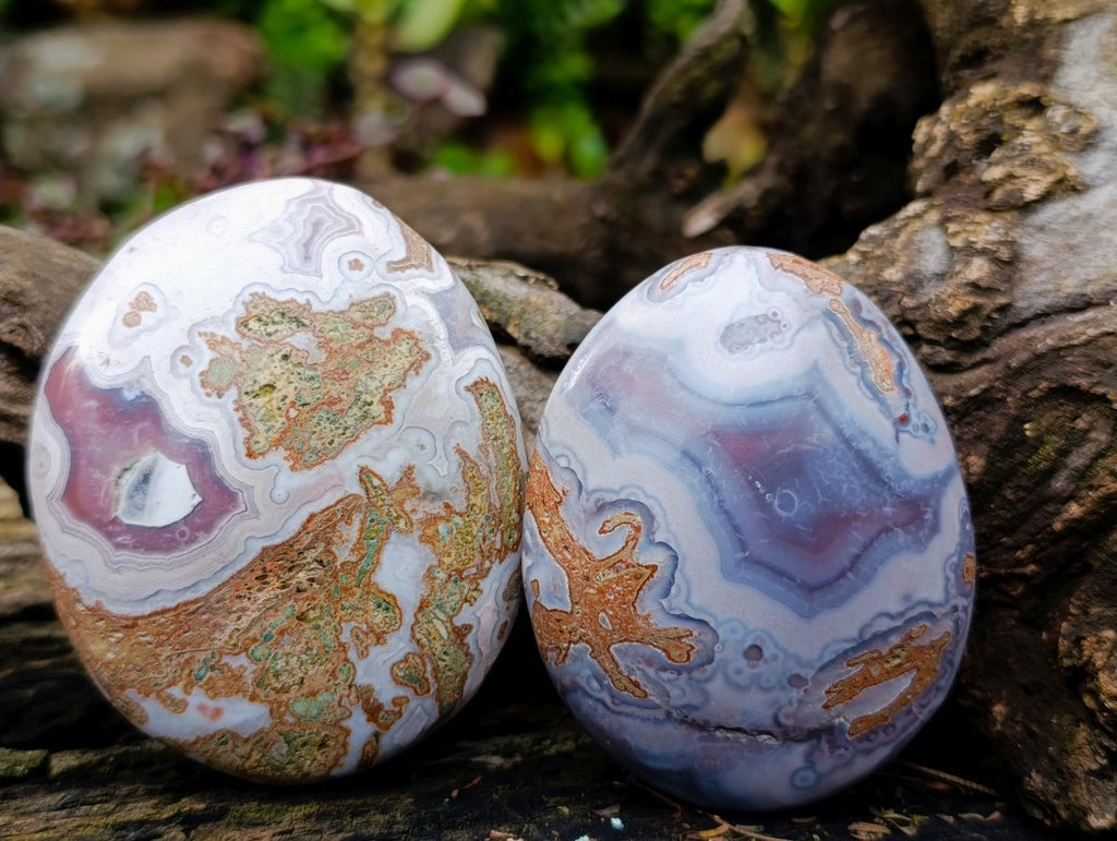 Polished XL Pair of Shashe River Agate Palm Stones x 1 From Shashe River, Zimbabwe