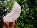 Polished Gemmy Translucent Rose Quartz Crescent Moon x 1 From Ambatondrazaka, Madagascar