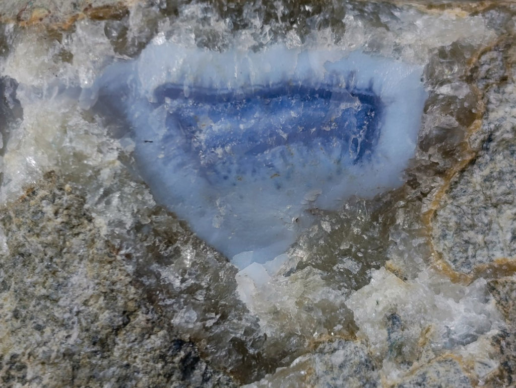 Natural Blue Lace Agate Geode Specimen x 1 From Nsanje, Malawi