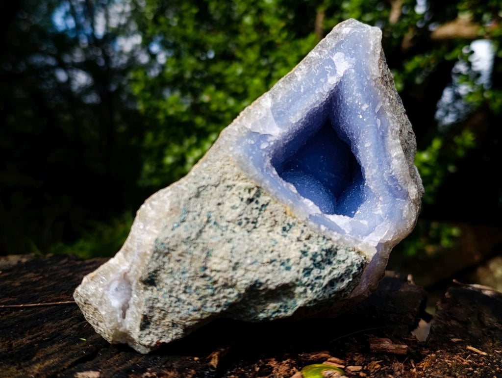 Natural Blue Lace Agate Geode Specimen x 1 From Nsanje, Malawi