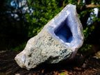 Natural Blue Lace Agate Geode Specimen x 1 From Nsanje, Malawi