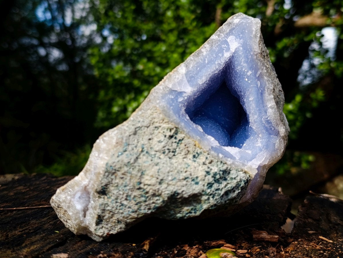 Natural Blue Lace Agate Geode Specimen x 1 From Nsanje, Malawi
