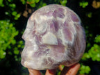 Hand Made Chevron Amethyst Skull Carving x 1 From Madagascar