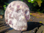 Hand Made Chevron Amethyst Skull Carving x 1 From Madagascar