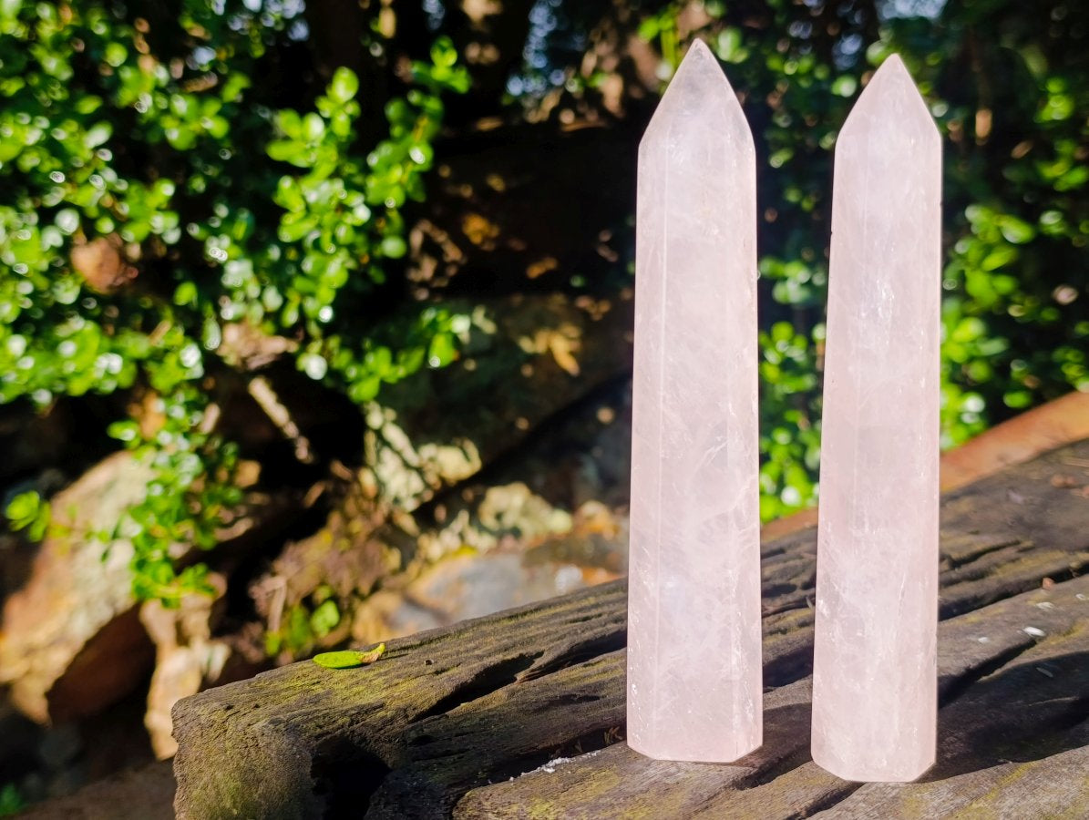 Polished Gemmy Rose Quartz Crystal Wand - Sold Per Item - From Ambatondrazaka, Madagascar
