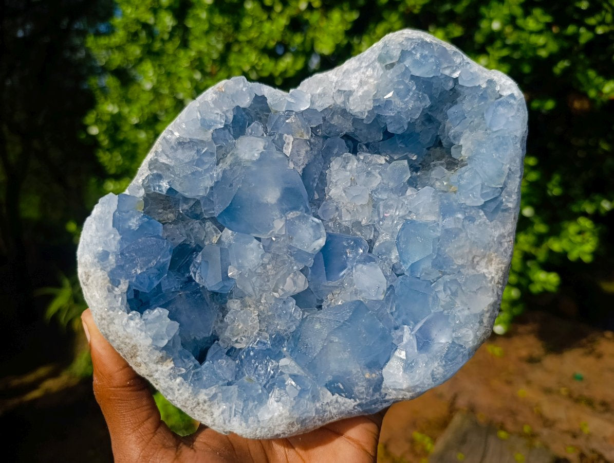 Natural Cabinet Size Blue Celestite Geode Specimen x 1 From Sakoany Madagascar