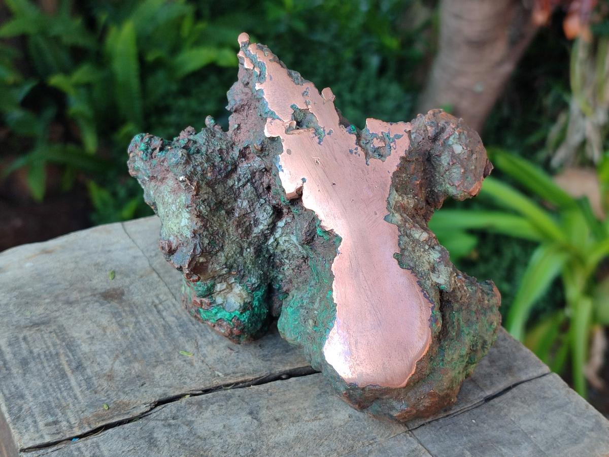 Polished One Side Native Copper Ingot Specimen x 1 From Kolwezi, Congo