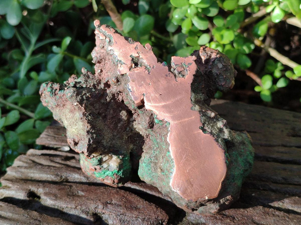 Polished One Side Native Copper Ingot Specimen x 1 From Kolwezi, Congo