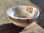 Hand Made Medium Size Turned Banded Agate Bowl x 1 From Maintirano Madagascar