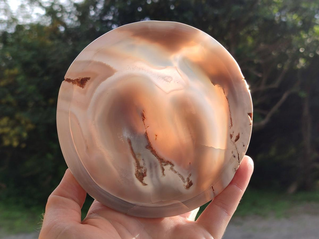 Hand Made Medium Size Turned Banded Agate Bowl x 1 From Maintirano Madagascar