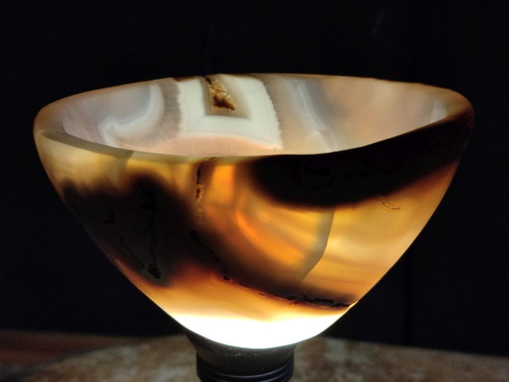 Hand Made Medium Size Turned Banded Agate Bowl x 1 From Maintirano Madagascar