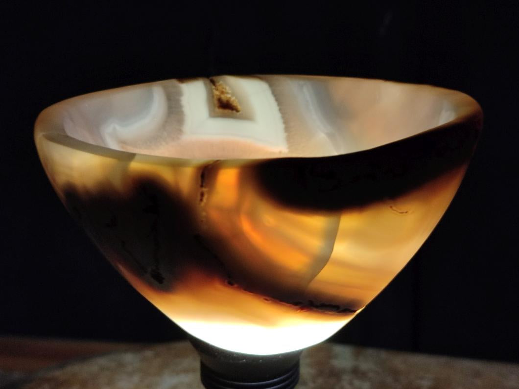 Hand Made Medium Size Turned Banded Agate Bowl x 1 From Maintirano Madagascar