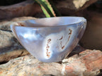 Hand Made Medium Size Turned Banded Agate Bowl x 1 From Maintirano Madagascar