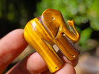 Hand Made Golden Tigers Eye Carved Elephant - Sold Per Piece - From South Africa