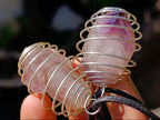 Hand Made Smokey Amethyst Crystal in Spiral Cage Necklace - Sold Per Item - From Chiredzi, Zimbabwe