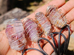 Hand Made Smokey Amethyst Crystal in Spiral Cage Necklace - Sold Per Item - From Chiredzi, Zimbabwe