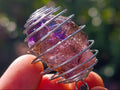 Hand Made Smokey Amethyst Crystal in Spiral Cage Necklace - Sold Per Item - From Chiredzi, Zimbabwe