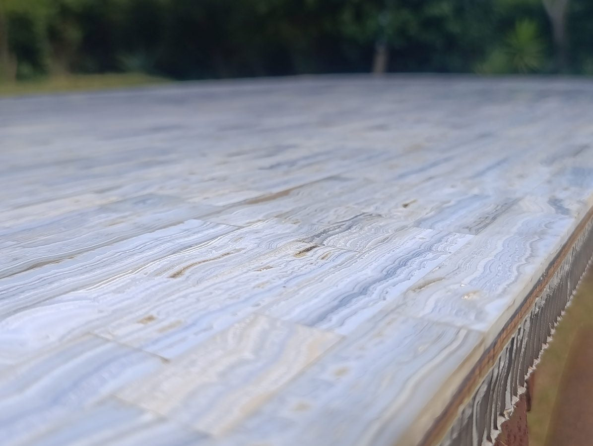 Hand Made XXX Rare Blue Lace Agate Table Top x 1 From Namibia
