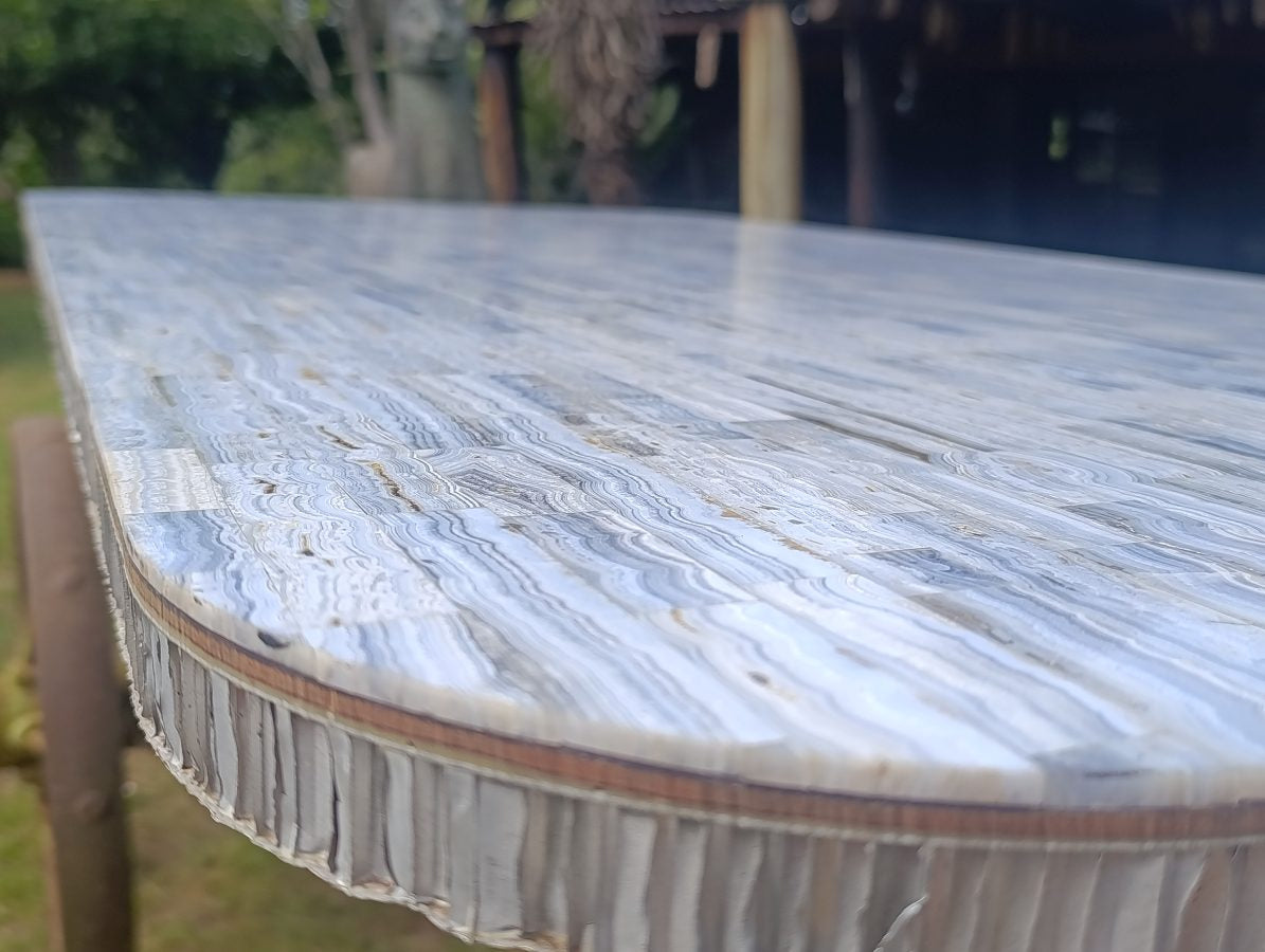 Hand Made XXX Rare Blue Lace Agate Table Top x 1 From Namibia