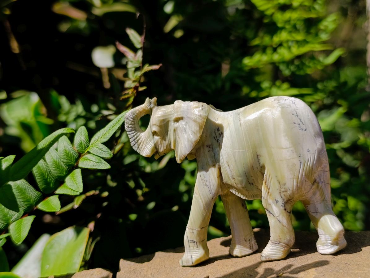 Hand Made Pair of Elephant Butter Jade Carvings x 1 From Bronkhorstspruit, South Africa