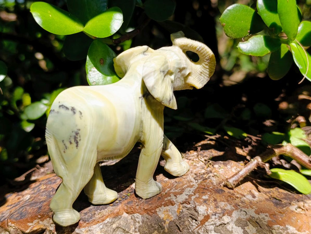 Hand Made Pair of Elephant Butter Jade Carvings x 1 From Bronkhorstspruit, South Africa