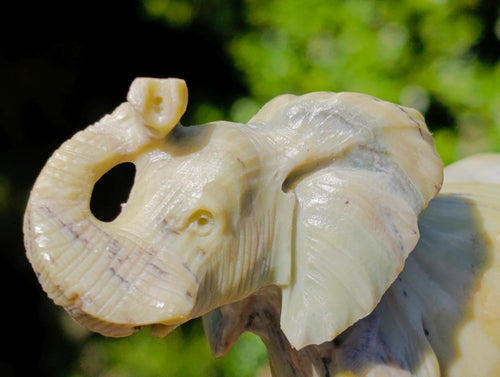 Hand Made Pair of Elephant Butter Jade Carvings x 1 From Bronkhorstspruit, South Africa