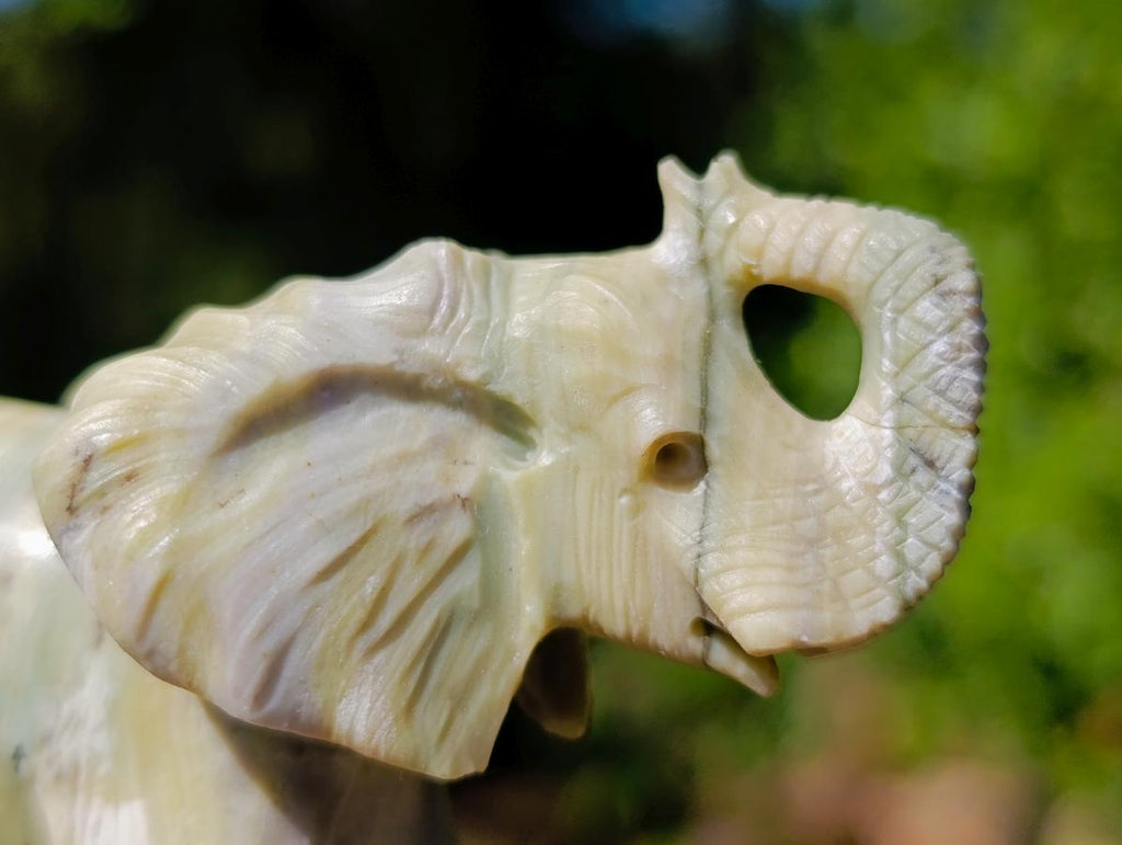 Hand Made Pair of Elephant Butter Jade Carvings x 1 From Bronkhorstspruit, South Africa