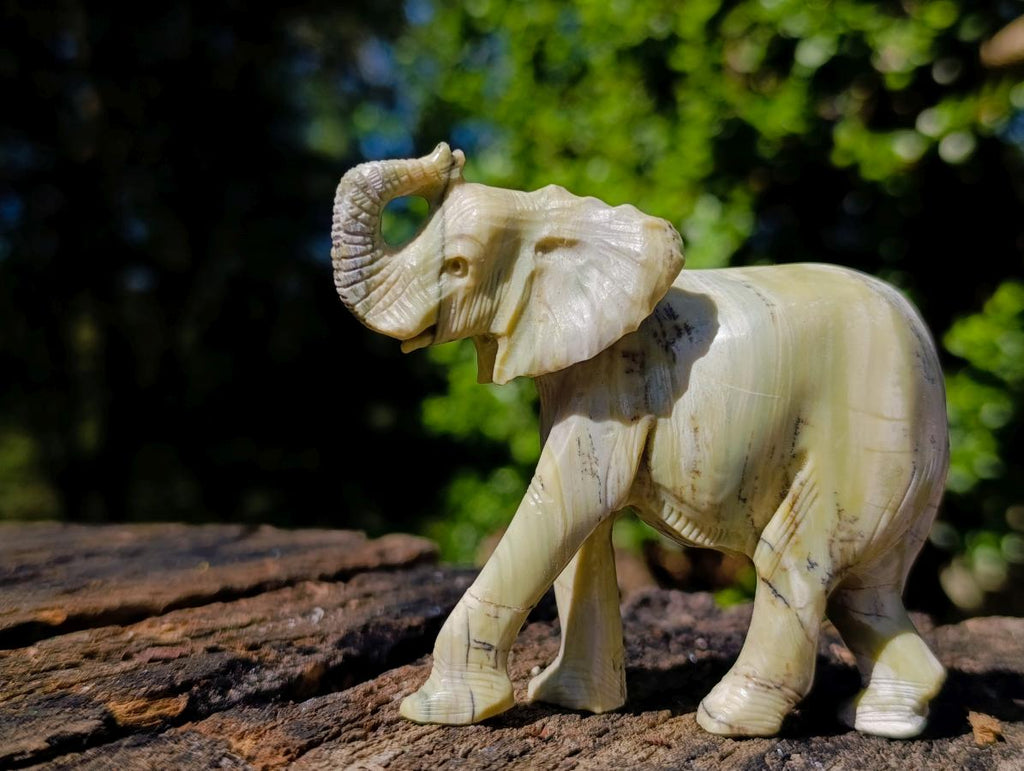 Hand Made Pair of Elephant Butter Jade Carvings x 1 From Bronkhorstspruit, South Africa