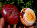 Polished Trio of Carnelian Gemstone Galets x 1 From Madagascar