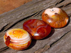 Polished Trio of Carnelian Gemstone Galets x 1 From Madagascar