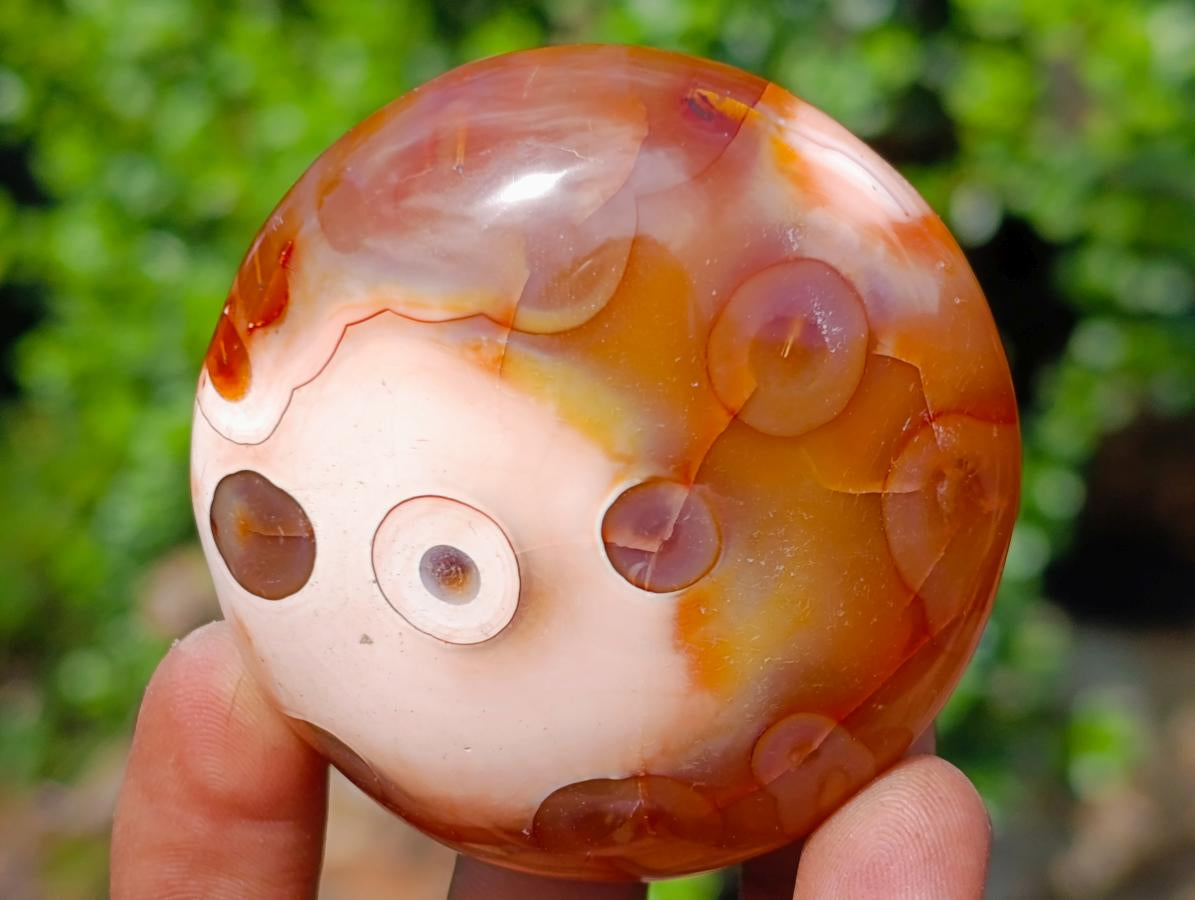 Polished Trio of Carnelian Gemstone Galets x 1 From Madagascar
