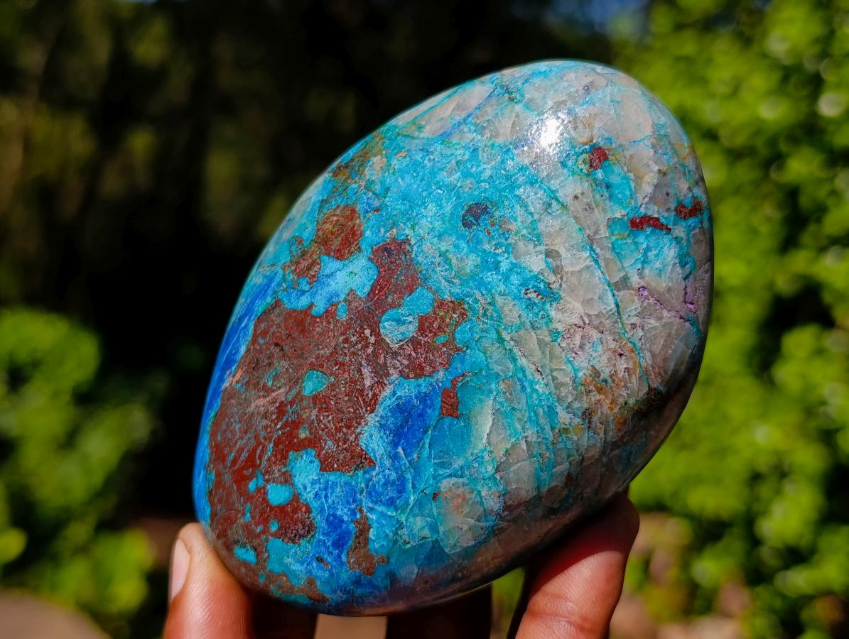 Polished Shattuckite, Azurite, Copper and Chrysocolla Free Form x 1 From Kaokoveld, Namibia