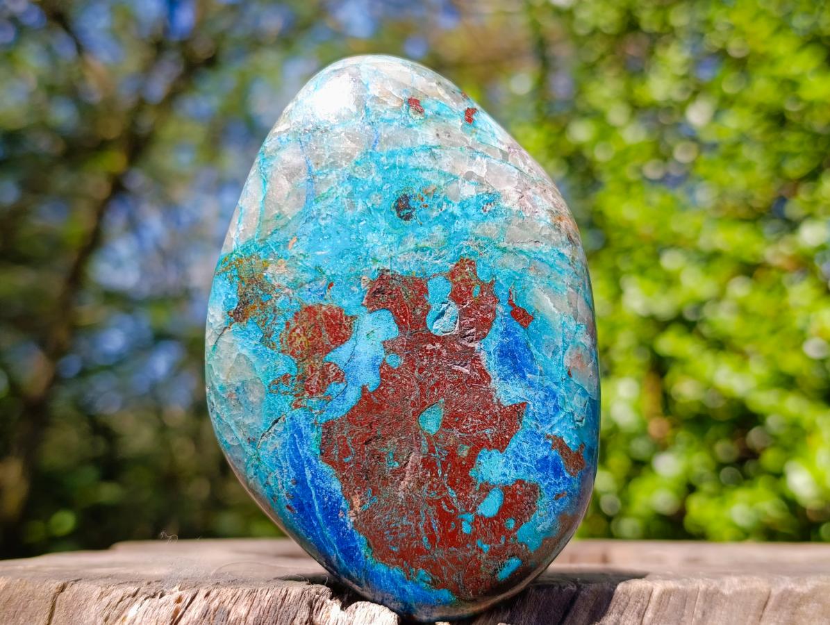 Polished Shattuckite, Azurite, Copper and Chrysocolla Free Form x 1 From Kaokoveld, Namibia