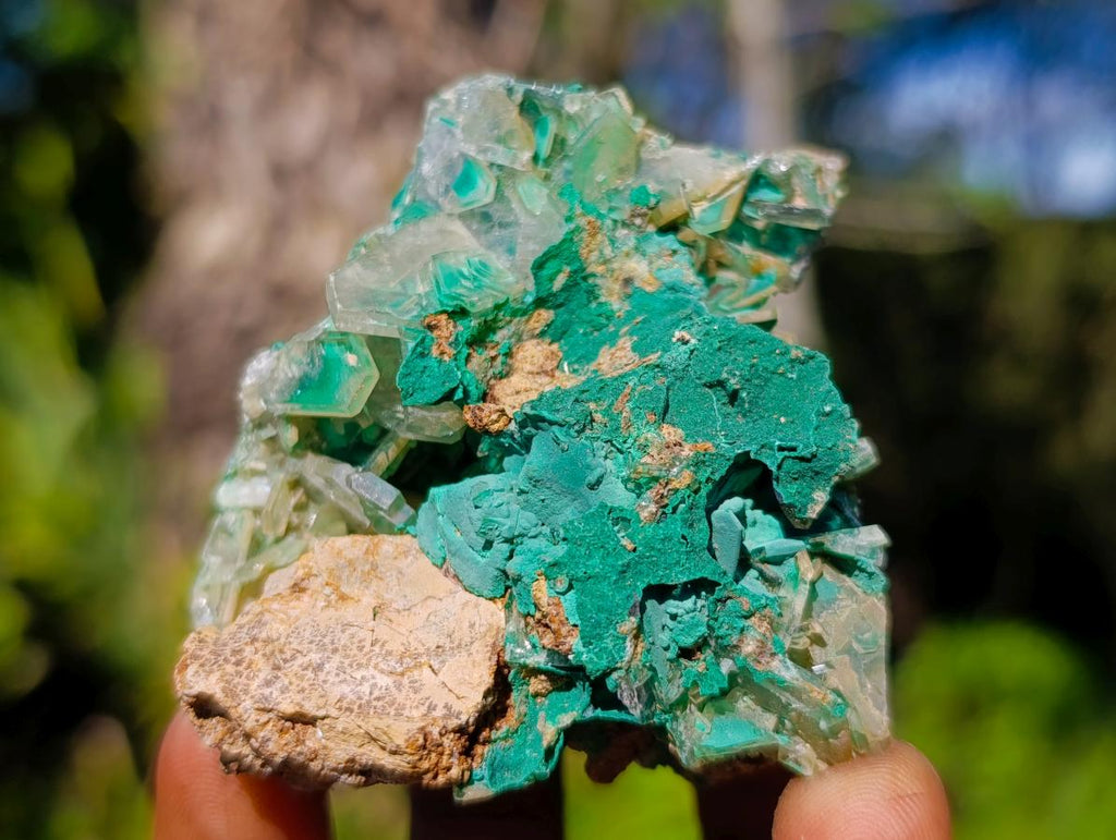 Natural Barite Specimen with Malachite Phantoms x 1 From Shinkolobwe Mine, Congo