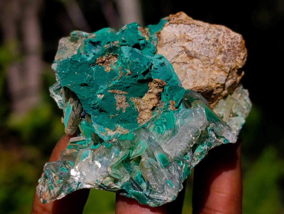 Natural Barite Specimen with Malachite Phantoms x 1 From Shinkolobwe Mine, Congo