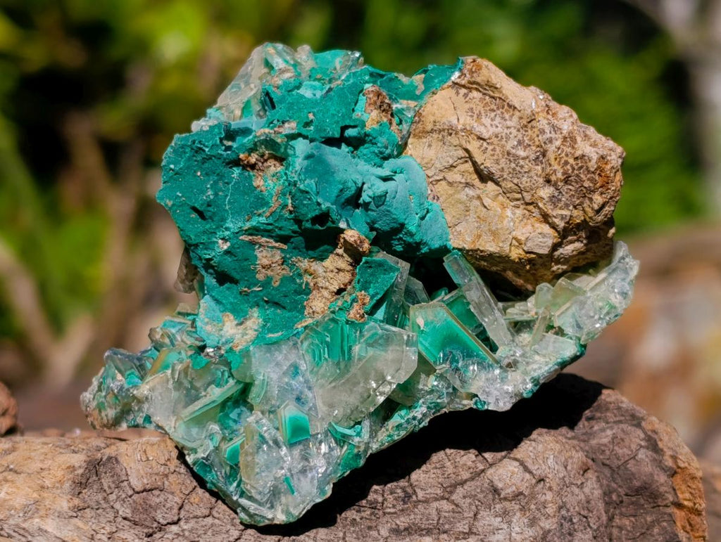 Natural Barite Specimen with Malachite Phantoms x 1 From Shinkolobwe Mine, Congo