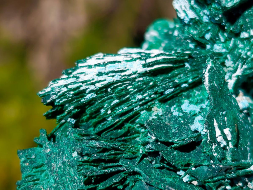 Natural Bladed Malachite after Azurite Pseudomorph Specimen x 1 From Kolwezi, Congo