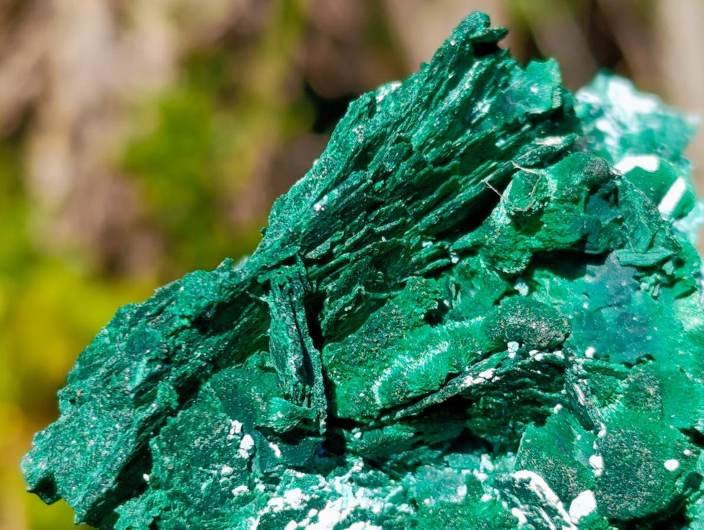 Natural Bladed Malachite after Azurite Pseudomorph Specimen x 1 From Kolwezi, Congo