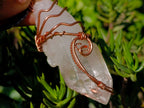 Handmade Copper Wire Art Floater Quartz Crystal Necklace x 1 From Zambia