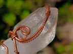 Handmade Copper Wire Art Floater Quartz Crystal Necklace x 1 From Zambia