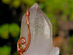 Handmade Copper Wire Art Floater Quartz Crystal Necklace x 1 From Zambia